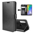 For Huawei Y6p R64 Texture Single Horizontal Flip Protective Case with Holder & Card Slots & Wallet& Photo Frame(Black) - 1