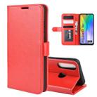 For Huawei Y6p R64 Texture Single Horizontal Flip Protective Case with Holder & Card Slots & Wallet& Photo Frame(Red) - 1