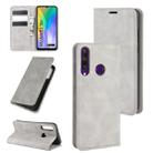 For Huawei Y6p Retro-skin Business Magnetic Suction Leather Case with Holder & Card Slots & Wallet(Grey) - 1