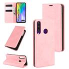 For Huawei Y6p Retro-skin Business Magnetic Suction Leather Case with Holder & Card Slots & Wallet(Pink) - 1
