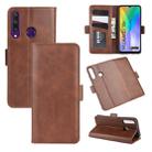 For Huawei Y6p Dual-side Magnetic Buckle Horizontal Flip Leather Case with Holder & Card Slots & Wallet(Brown) - 1