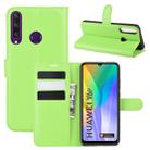 For Huawei Y6p Litchi Texture Horizontal Flip Protective Case with Holder & Card Slots & Wallet(Green) - 1