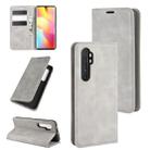For Xiaomi Mi Note 10 Lite Retro-skin Business Magnetic Suction Leather Case with Holder & Card Slots & Wallet(Grey) - 1