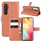 For Xiaomi Mi Note 10 Lite Litchi Texture Horizontal Flip Protective Case with Holder & Card Slots & Wallet(Brown) - 1