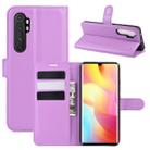 For Xiaomi Mi Note 10 Lite Litchi Texture Horizontal Flip Protective Case with Holder & Card Slots & Wallet(Purple) - 1