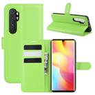 For Xiaomi Mi Note 10 Lite Litchi Texture Horizontal Flip Protective Case with Holder & Card Slots & Wallet(Green) - 1