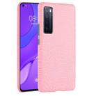 For Huawei Nova 7 Shockproof Crocodile Texture PC + PU Case(Pink) - 1