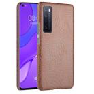 For Huawei Nova 7 Shockproof Crocodile Texture PC + PU Case(Brown) - 1