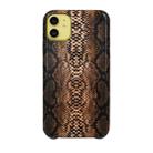 For iPhone 11 Snake Skin Pattern PU+PVC Material Shockproof Mobile Protective Case(Light Brown) - 1