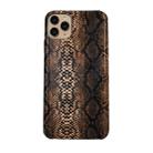 For iPhone 11 Pro Snake Skin Pattern PU+PVC Material Shockproof Mobile Protective Case(Deep Brown) - 1