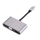 5 in 1 Type-C To HDMI + VGA + USB 3.0 + Audio Port + PD Port HUB Adapter(Grey) - 1