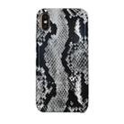 For iPhone X/XS Snake Skin Pattern PU+PVC Material Shockproof Mobile Protective Case(Grey) - 1