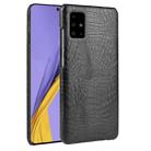 For Samsung Galaxy A51 5G Shockproof Crocodile Texture PC + PU Case(Black) - 1