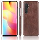 For Xiaomi Mi Note 10 Lite Shockproof Litchi Texture PC + PU Case(Brown) - 1