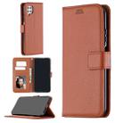 For Huawei P40 Lite  Litchi Texture Horizontal Flip Leather Case with Holder & Card Slots & Wallet & Photo Frame(Brown) - 1