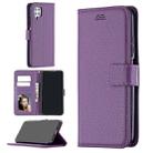 For Huawei P40 Lite  Litchi Texture Horizontal Flip Leather Case with Holder & Card Slots & Wallet & Photo Frame(Purple) - 1