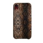 For iPhone XR Snake Skin Pattern PU+PVC Material Shockproof Mobile Protective Case(Light Brown) - 1