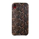 For iPhone XR Snake Skin Pattern PU+PVC Material Shockproof Mobile Protective Case(Deep Brown) - 1