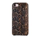 For iPhone 8 / 7 Snake Skin Pattern PU+PVC Material Shockproof Mobile Protective Case(Deep Brown) - 1