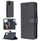 For Samsung Galaxy A41 Litchi Texture Horizontal Flip Leather Case with Holder & Card Slots & Wallet & Photo Frame(Black) - 1