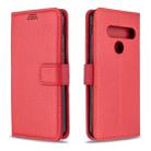 For LG G8ST Litchi Texture Horizontal Flip Leather Case with Holder & Card Slots & Wallet & Photo Frame(Red) - 1
