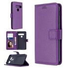 For LG G8ST Litchi Texture Horizontal Flip Leather Case with Holder & Card Slots & Wallet & Photo Frame(Purple) - 1