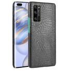 For Huawei Honor 30 Pro Shockproof Crocodile Texture PC + PU Case(Black) - 1