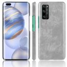 For  Huawei Honor 30 Pro Shockproof Litchi Texture PC + PU Case(Gray) - 1