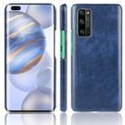 For  Huawei Honor 30 Pro Shockproof Litchi Texture PC + PU Case(Blue) - 1