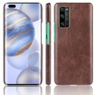 For  Huawei Honor 30 Pro Shockproof Litchi Texture PC + PU Case(Brown) - 1