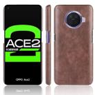 For OPPO Ace2 Shockproof Litchi Texture PC + PU Case(Brown) - 1