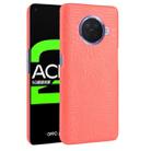 For OPPO Ace2 Shockproof Crocodile Texture PC + PU Case(Red) - 1