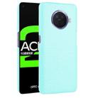 For OPPO Ace2 Shockproof Crocodile Texture PC + PU Case(Light Green) - 1