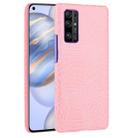 For Huawei Honor 30 Shockproof Crocodile Texture PC + PU Case(Pink) - 1