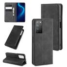 For Huawei Honor X10 5G Retro-skin Business Magnetic Suction Leather Case with Holder & Card Slots & Wallet(Black) - 1