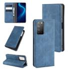 For Huawei Honor X10 5G Retro-skin Business Magnetic Suction Leather Case with Holder & Card Slots & Wallet(Dark Blue) - 1