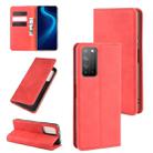 For Huawei Honor X10 5G Retro-skin Business Magnetic Suction Leather Case with Holder & Card Slots & Wallet(Red) - 1