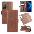 For Huawei Honor X10 5G Dual-side Magnetic Buckle Horizontal Flip Leather Case with Holder & Card Slots & Wallet(Brown) - 1