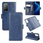 For Huawei Honor X10 5G Dual-side Magnetic Buckle Horizontal Flip Leather Case with Holder & Card Slots & Wallet(Dark Blue) - 1