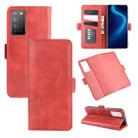 For Huawei Honor X10 5G Dual-side Magnetic Buckle Horizontal Flip Leather Case with Holder & Card Slots & Wallet(Red) - 1