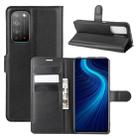 For Huawei Honor X10 5G Litchi Texture Horizontal Flip Protective Case with Holder & Card Slots & Wallet(Black) - 1