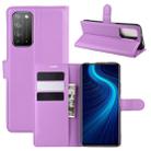 For Huawei Honor X10 5G Litchi Texture Horizontal Flip Protective Case with Holder & Card Slots & Wallet(Purple) - 1