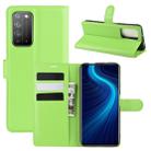 For Huawei Honor X10 5G Litchi Texture Horizontal Flip Protective Case with Holder & Card Slots & Wallet(Green) - 1