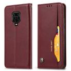 For Xiaomi Redmi Note 9 Pro / Note 9S/ Note 9 Pro Max Knead Skin Texture Horizontal Flip Leather Case with Photo Frame & Holder & Card Slots & Wallet(Wine Red) - 1