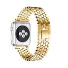 For Apple Watch Series 7 45mm / 6 & SE & 5 & 4 44mm / 3 & 2 & 1 42mm Honeycomb Stainless Steel Watch Band Strap(Gold) - 1