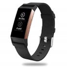 For Fitbit Charge 3 Watch Nylon Canvas Strap Plastic Connector Length: 21cm(Black) - 1
