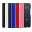 For Huawei P30 Lite Side Window Display Comes with Sleep Function / Stand Plain Cloth Flip Phone Case(Black) - 9