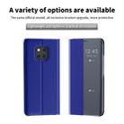 For Huawei P30 Lite Side Window Display Comes with Sleep Function / Stand Plain Cloth Flip Phone Case(Sky Blue) - 2