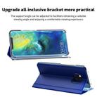 For Huawei Mate 20 Pro Side Window Display Comes with Sleep Function / Stand Plain Cloth Flip Phone Case(Dark Blue) - 3