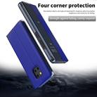 For Huawei Mate 20 Pro Side Window Display Comes with Sleep Function / Stand Plain Cloth Flip Phone Case(Dark Blue) - 6